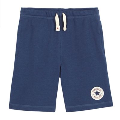 Boys' navy logo applique shorts